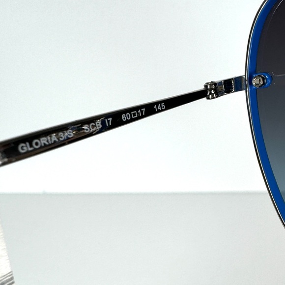 REBECCA MINKOFF Gloria 3/S Sunglasses NEW Blue Silver Square